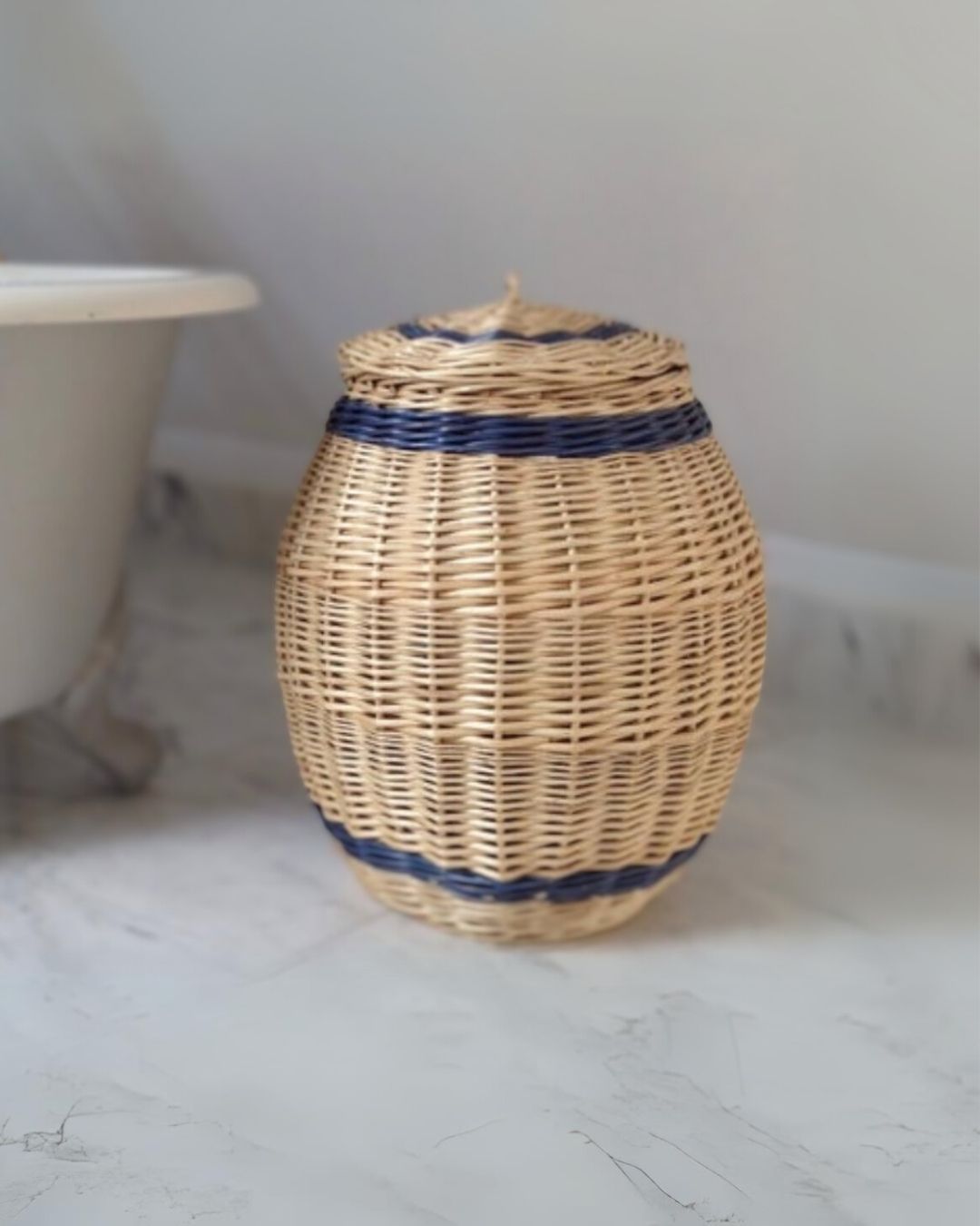 White & Blue Alibaba Basket