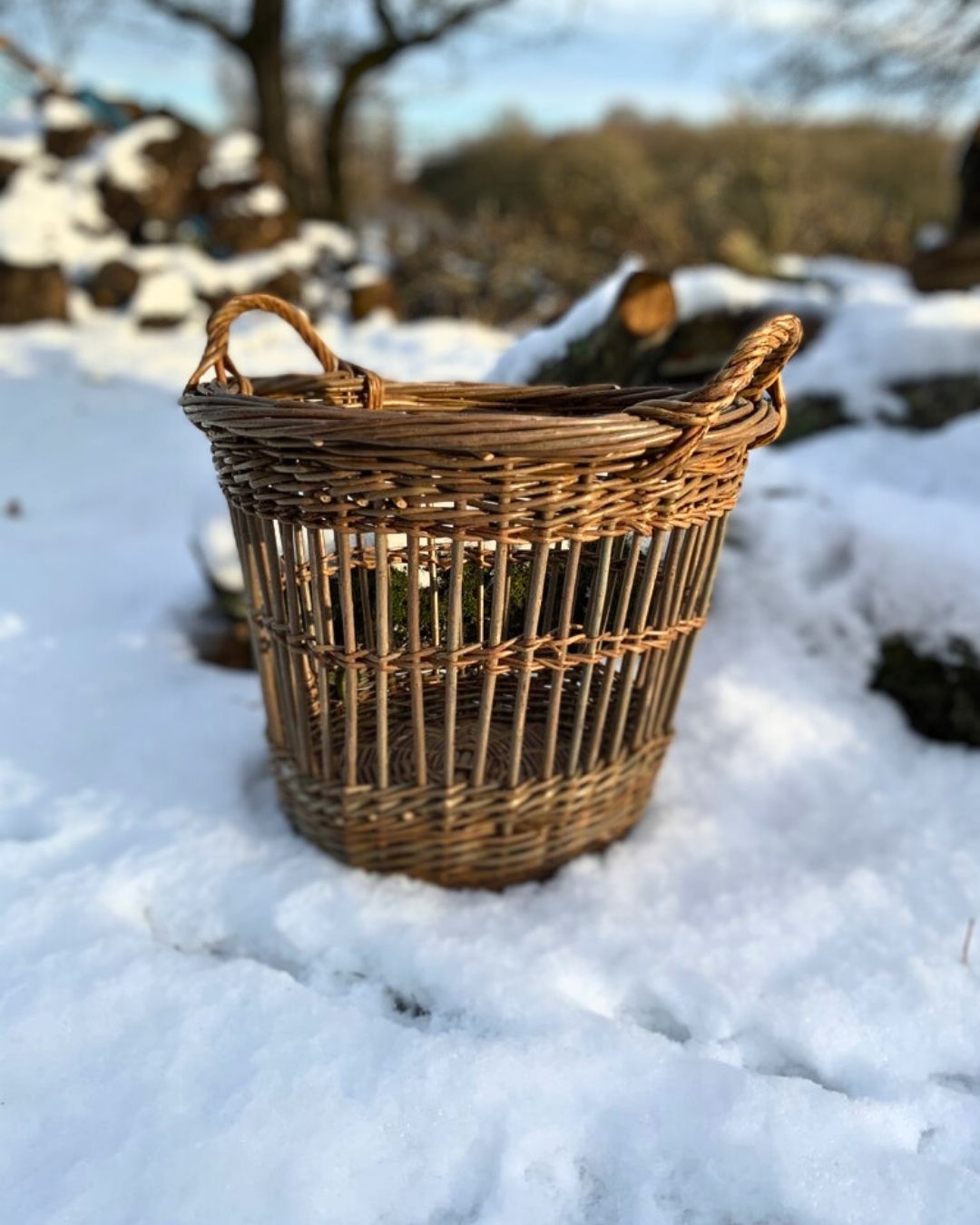 Open Weave Fitched Log Basket