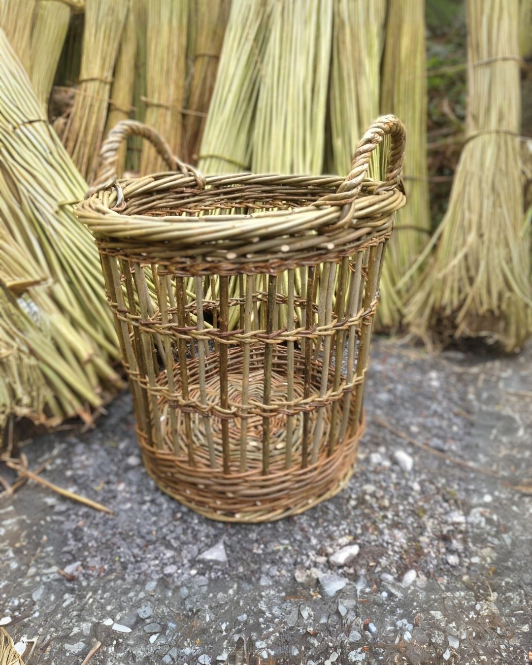 Tall Open Weave Kindling Basket